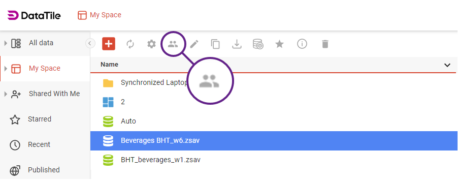 Share icon in My Space.png
